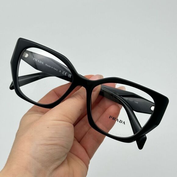 PRADA Eyeglasses PR18WV 1AB101 Black/Demo Lens Women NEW - Picture 7 of 10